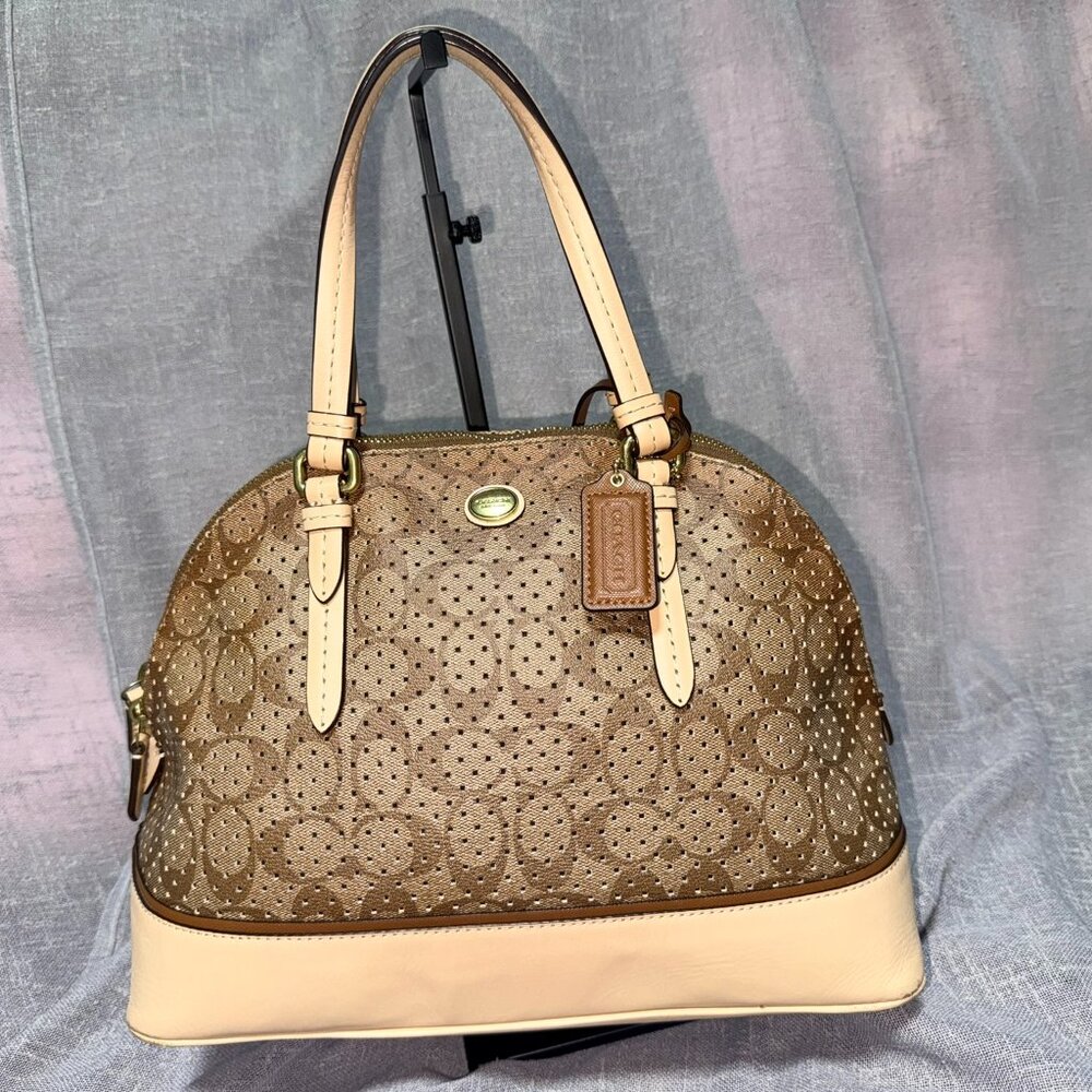 Coach Perforated Leather Satchel – Modern Elegance with Iconic Craftsmanship